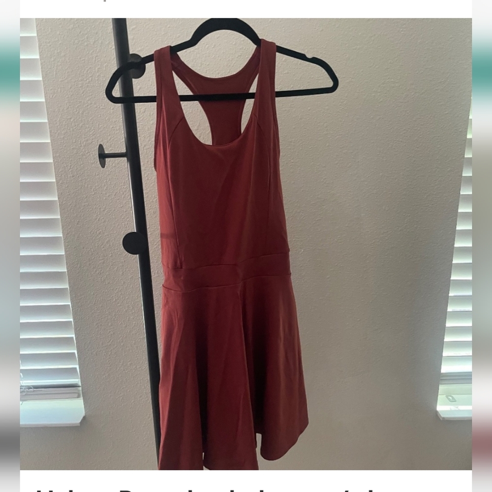 HALARA Women's Razor Back Athletic Dress in Rust Red Size M